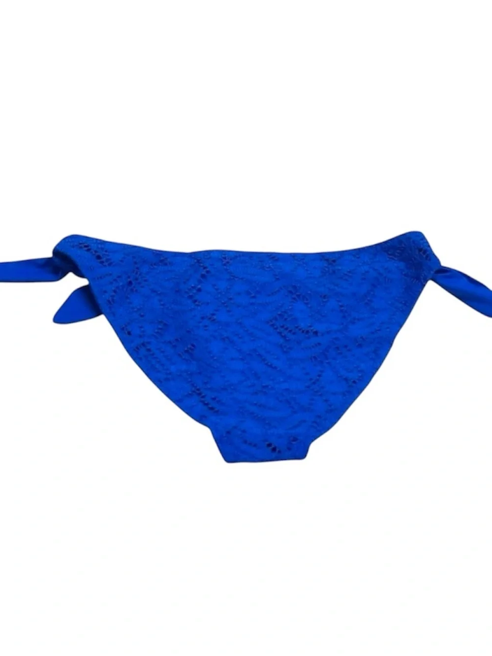 Aerie Cobalt Blue Side Tie Bikini Bottom Crochet Overlay Large